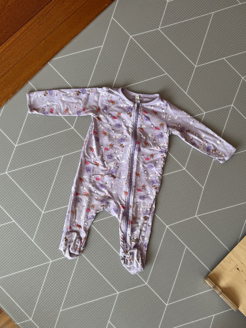 Souris mini baby patterned footed pajamas